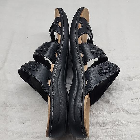 CLARKS COLLECTION LAURIEANN COVE BLACK LEATHER IMPORTED FROM MEXICO LADIES 9 GUC - Picture 12 of 16